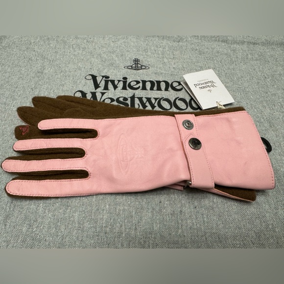 Vivienne Westwood gloves pink real leather Japan Exclusive - Picture 6 of 16